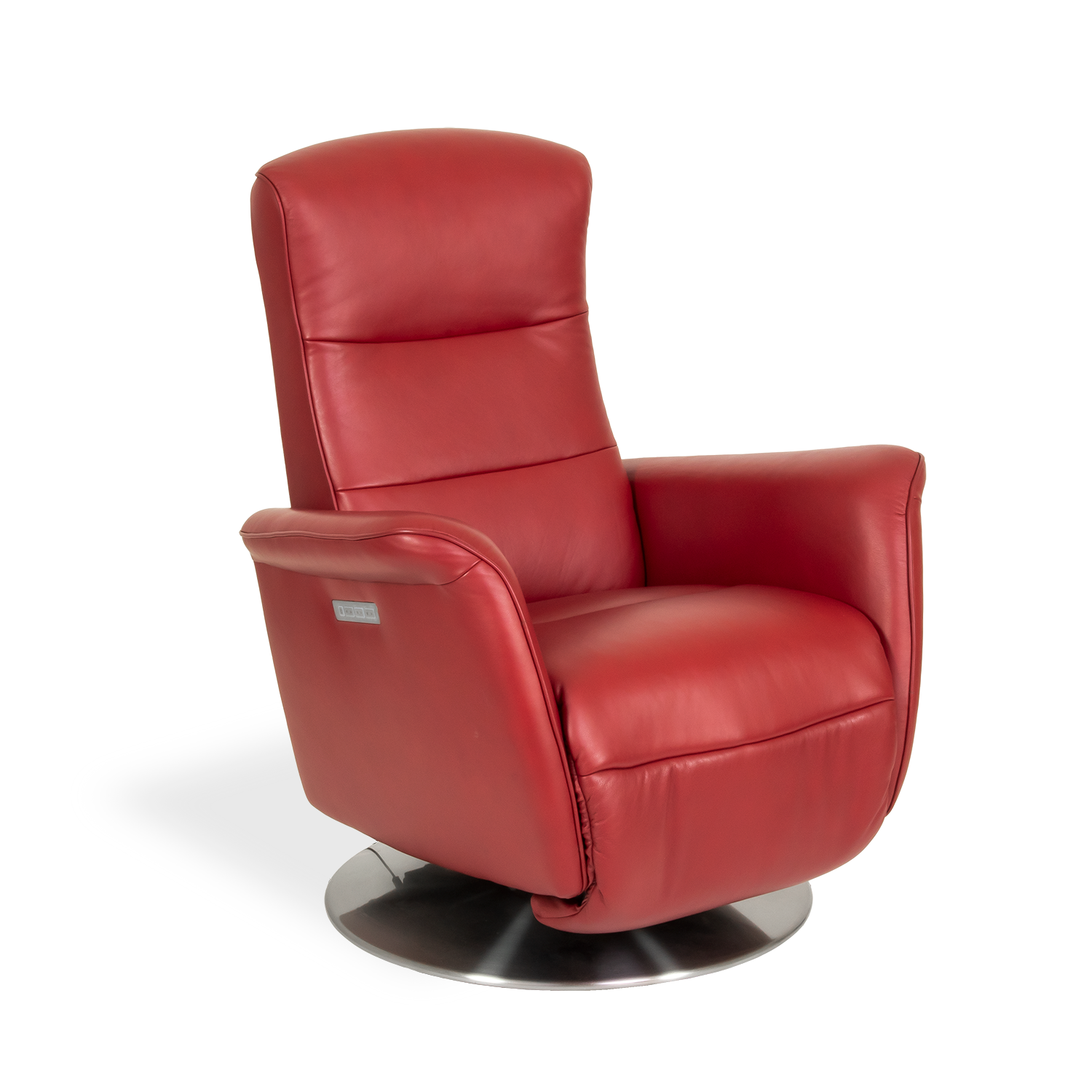 Small red leather deals recliner